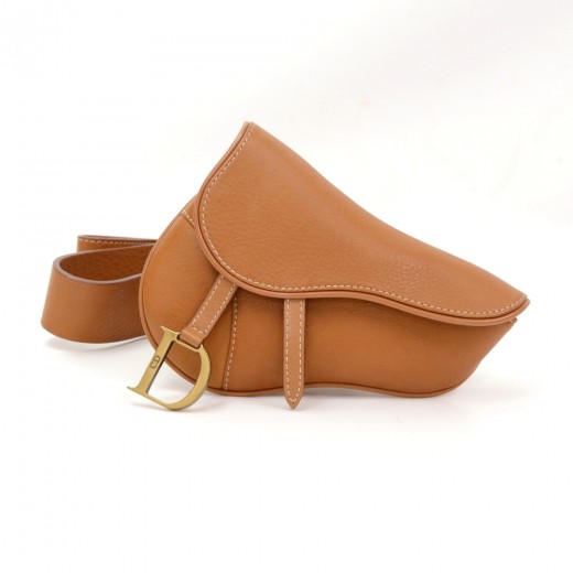 Dior Christian Dior Brown Leather Saddle Pochette Waist Bag
