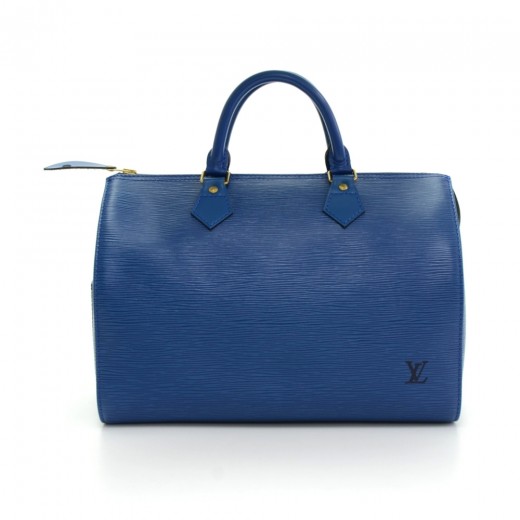 Louis Vuitton Blue Epi Leather Speedy 30 Bag