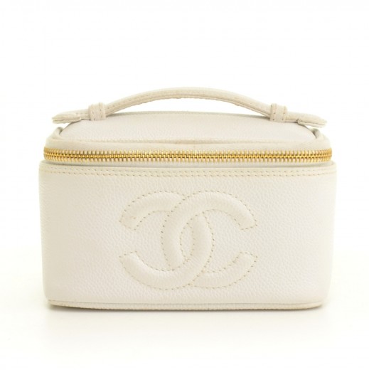 Trendy cc vanity leather handbag Chanel White in Leather - 32628737