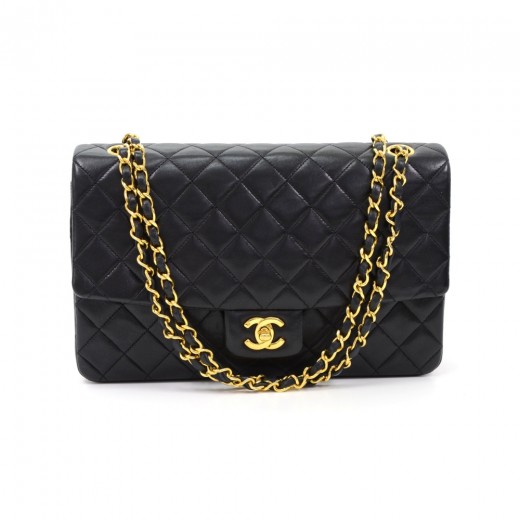Chanel Vintage Chanel 10 Tall Flap Black Quilted Leather Shoulder