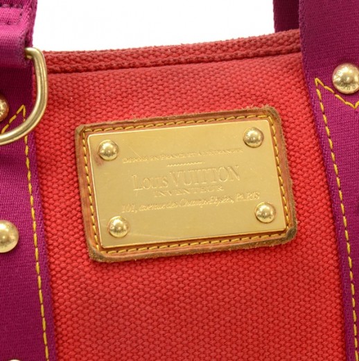 Louis Vuitton Red Antigua Cabas MM Cloth Cloth ref.696275 - Joli Closet