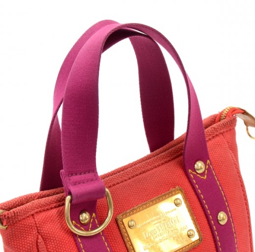 Louis Vuitton Cabas PM Red Antigua Canvas Handbag - 2006 Limited