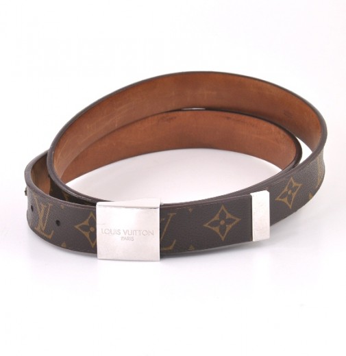 Louis Vuitton Louis Vuitton Brown Belt with gold colored buckle