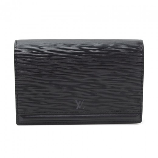 Pre-owned Louis Vuitton Leather Belt Bag In Black