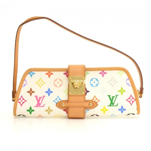 AUTHENTIC Louis Vuitton Shirley Clutch White Multicolore PREOWNED