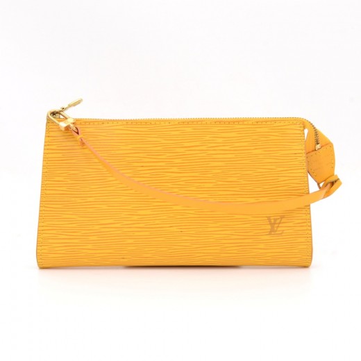 LOUIS VUITTON Epi Leather Pochette Accessories Handbag Clutch Pouch Yellow  Bag