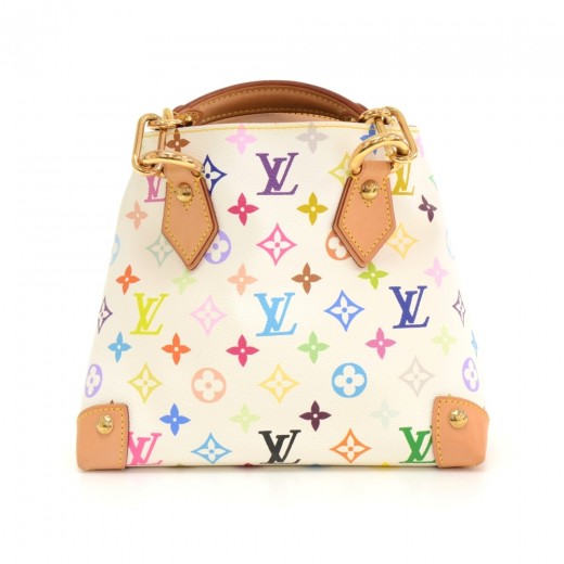 Louis Vuitton White/Burgundy Monogram Canvas and Patent Leather