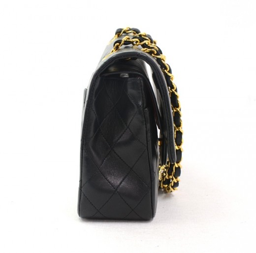 Chanel Chanel Black Quilted Leather 2.55 10 Shoulder Bag Gold