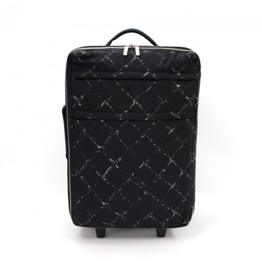 Chanel Chanel Travel Line Black x White Nylon Waterproof Travel