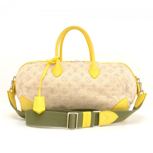 Louis Vuitton Jaune Monogram Denim Round Speedy Bag