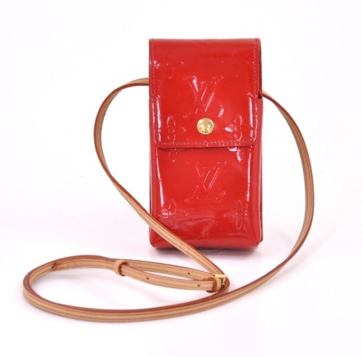 Louis Vuitton LV Bronze Vernis Cell Phone Case Cigarette Pouch Crossbody  Mini Purse