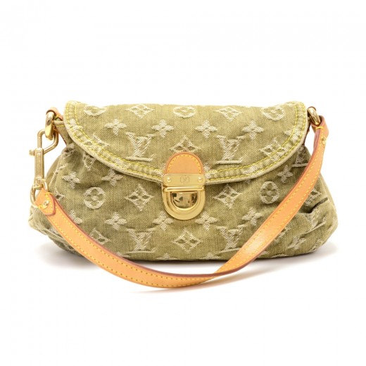Louis Vuitton Pleaty Green Denim Bag ○ Labellov ○ Buy and Sell Authentic  Luxury