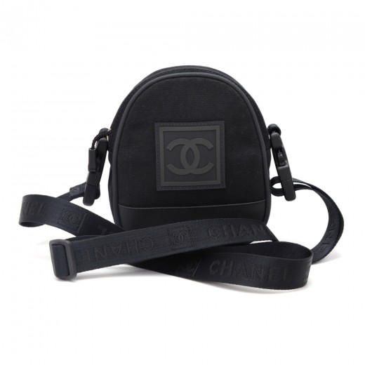 Chanel Chanel Sports Line Black Canvas 2Way Pochette Bag