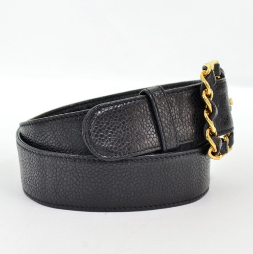 leather chanel belt