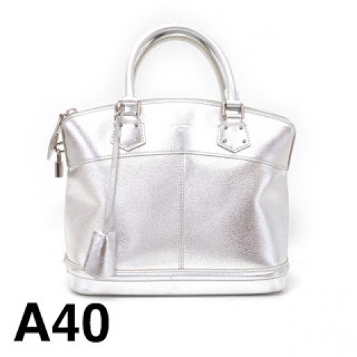 Louis Vuitton 40 Louis Vuitton Lockit Silver Suhali Leather Handbag