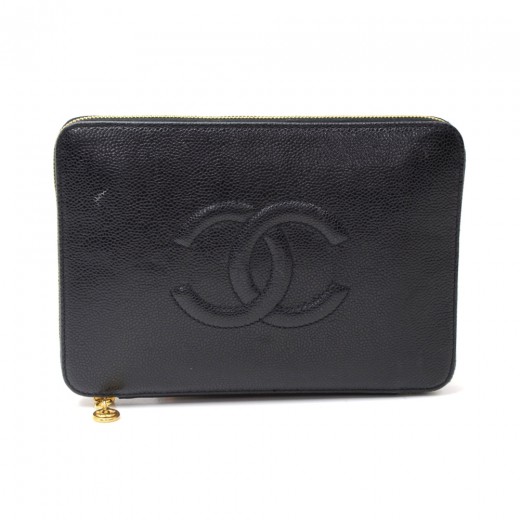 Chanel Chanel Black Caviar Leather Zippy Organizer Wallet