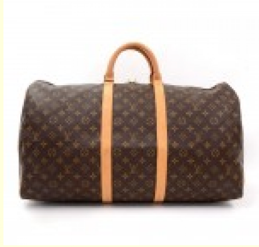 Authentic LOUIS VUITTON Keepall 55 Travel Hand Bag Monogram Leather Brown