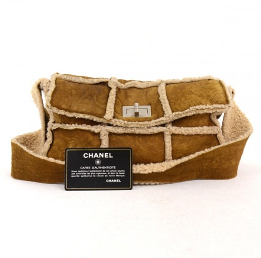Chanel Chanel Brown Mouton Leather Shoulder Bag Silver Tone Hardware