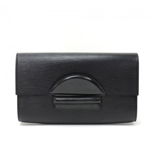 LOUIS VUITTON Authentic Men's Epi Pochette Jules GM LV Circle Clutch  Bag Black