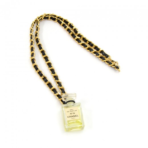 Chanel Chanel N19 Perfume Bottle Pendant Chain Necklace