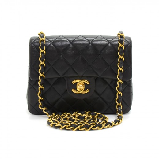 Chanel Chanel 7 Black Quilted Mini Flap Shoulder Bag