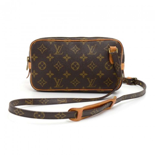 Marly vintage cloth handbag Louis Vuitton Brown in Cloth - 35844616