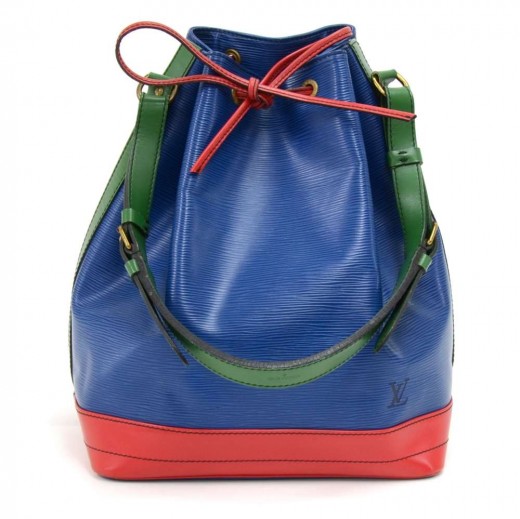 LOUIS VUITTON Epi Tricolor Noe Shoulder Bag Green Blue Red M44084
