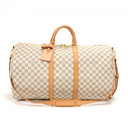 Louis Vuitton Damier azur Keepall Bandouliere Duffle with Strap
