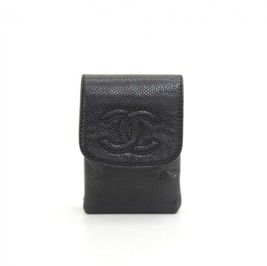 Chanel Chanel Black Caviar Phone Cigarette Case Pouch