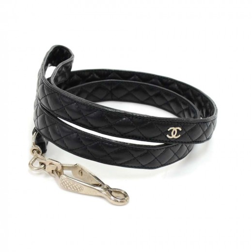 CHANEL Coco Mark Chain Dog Collar 27cm & Chain Dog Leash 108cm