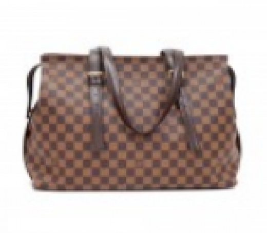 Louis Vuitton Chelsea Damier Ebene Shoulder Bag Tote Purse Brown Large LV Zip