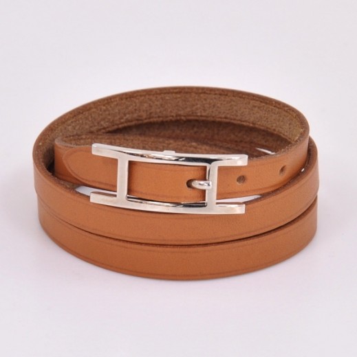 hermes h leather bracelet