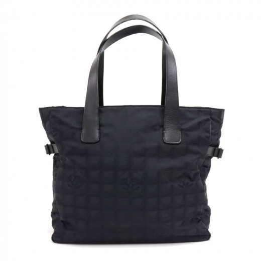 Chanel Chanel Travel Line Black Jacquard Nylon Tote Bag
