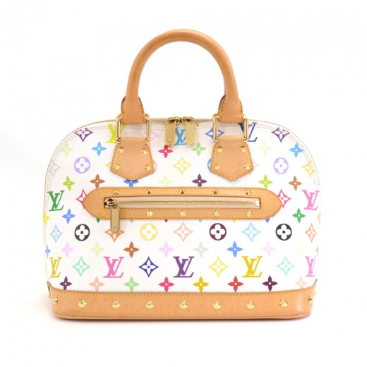 How To Spot Authentic White Multicolor Louis Vuitton Alma Bag and
