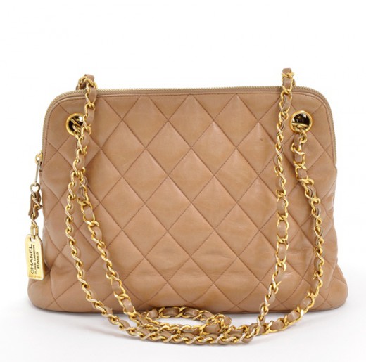 Chanel Chanel Quilted Brown Tote Gold Chain Shoulder Leather Bag CC