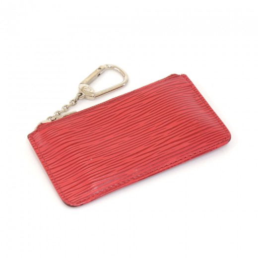 Louis Vuitton Red Epi Leather Key Pouch Coin Purse Pochette Cles