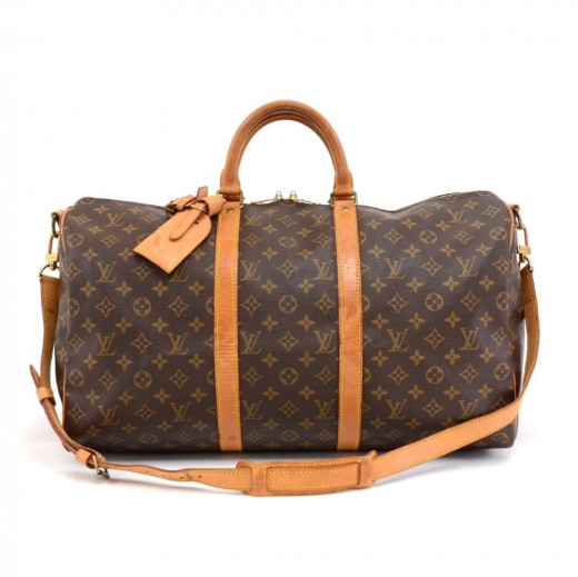 Louis Vuitton Keepall Bandouliere 50 Duffel with Strap Brown