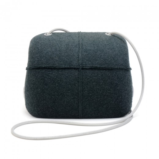 Chanel Chanel Millenium Gray Felt Hard Case Shoulder Bag-2005 Premier