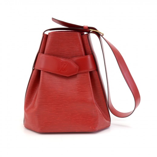Vintage Louis Vuitton Sac Depaule PM Red Epi Leather Shoulder Bag