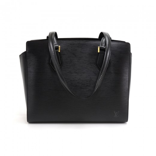 black lv leather bag