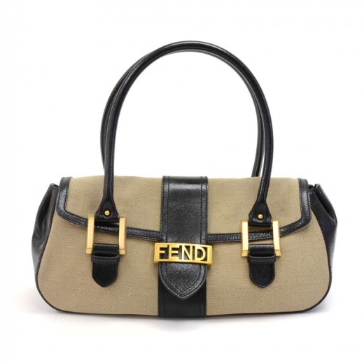 Fendi pre-owned black Zucca Leather shoulder bag