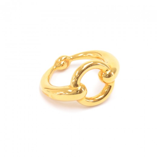 Hermes Hermes Horsebit Motif Gold Plated Brass Scarf Ring