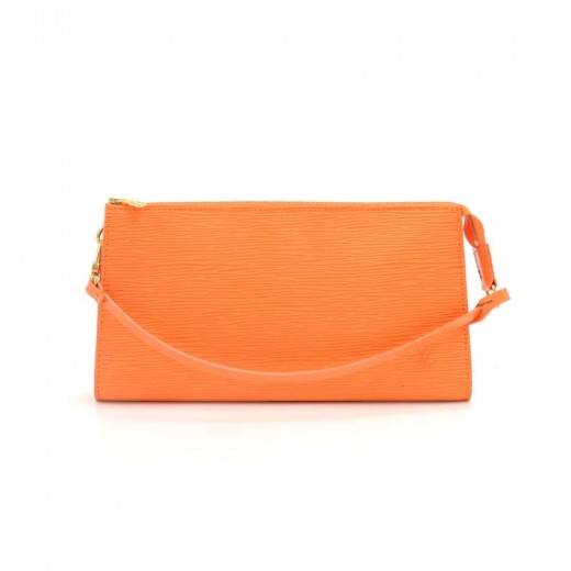 Louis Vuitton Pochette Patent Leather Clutch Bag (pre-owned) in Orange
