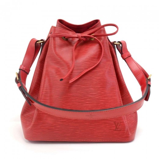 Louis Vuitton Petit Noé Shoulder Bag Red Leather Epi