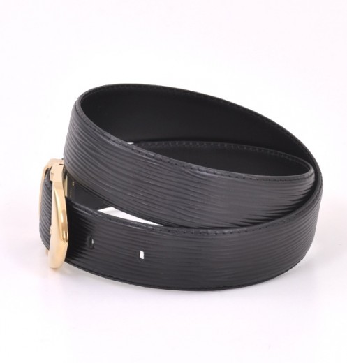 Louis Vuitton Black Leather Ceinture Carre Belt - Ann's Fabulous