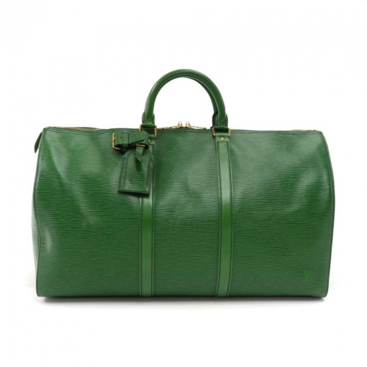 Louis Vuitton Keepall Epi 50 Green in Leather with Gold-tone - US