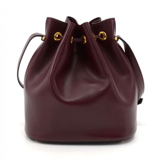 Cartier Cartier Burgundy Cowhide Leather Small Bucket Bag
