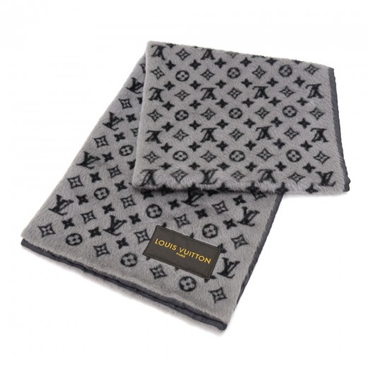 Louis Vuitton NEW Gray Black Silk Wool 'LV' Logo Men's Women's