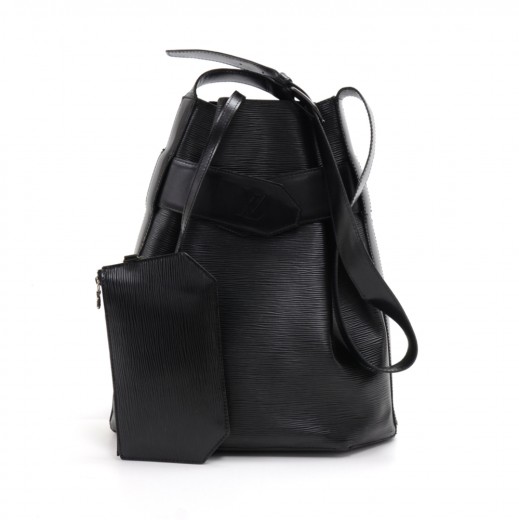 Louis Vuitton LV Sac d'Epaule 27 Vintage Shoulder Bucket Bag Black Epi  Leather