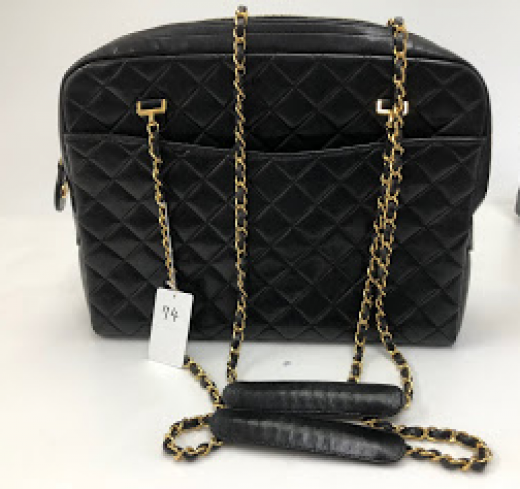 Chanel Black Quilted Lambskin Leather Chain Shopping Tote (authentic Pre